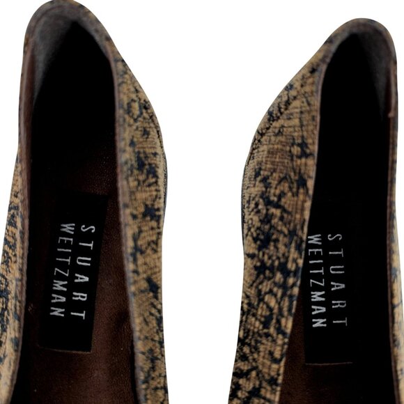 Stuart Weitzman Women's size 6.5AA Brown Black Tweed Dress Shoes Tassel Loafers - Picture 6 of 10